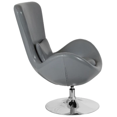 Merrick Lane High-Back Egg Style Lounge Chair With 360° Swivel Metal Base - Image 2