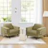 Costway Set Of 2 Fabric Accent Armchair Single Sofa W/ Side Storage Pocket