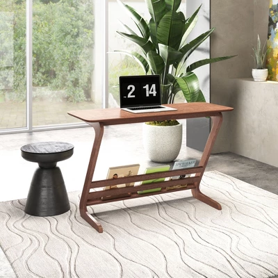 Lakeview MDF Desk Rubber Wood Walnut - ZM Home - Image 6