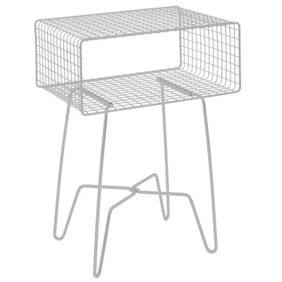MDesign Modern Farmhouse Home Decor End Table, Wire Grid Storage Shelf - Image 13