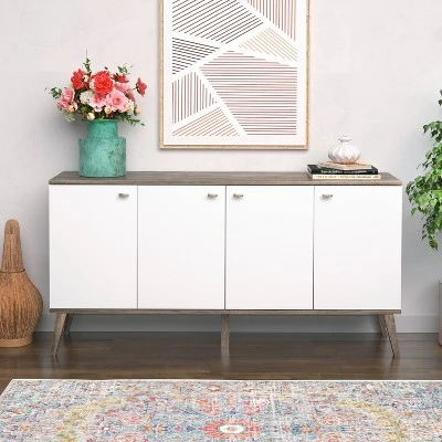 Milo Mid-Century Modern 4 Door Buffet Server - Prepac - Image 11