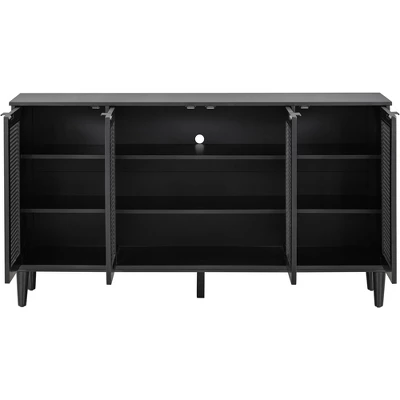 60" Generous Storage Sideboard With Faux Rattan Door - ModernLuxe - Image 8