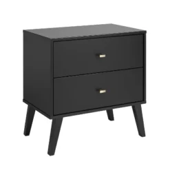 Mid Century Modern 2 Drawer Wide Nightstand - Prepac
