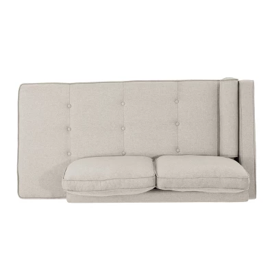 Typhaine Modern Fabric Chaise Loveseat Beige - Christopher Knight Home - Image 4