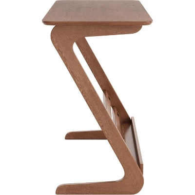 Lakeview MDF Desk Rubber Wood Walnut - ZM Home