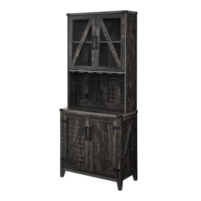 Wall Bar Cabinet With Glass Doors - Home Source - Image 11