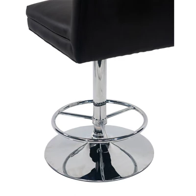 Set Of 2 Sloan Adjustable Faux Leather Swivel Barstools Black - Boraam - Image 8