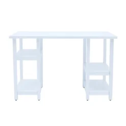Fantasy Fields - Kids Wooden Desk & Chairs Set With Shelves On The Side - White
