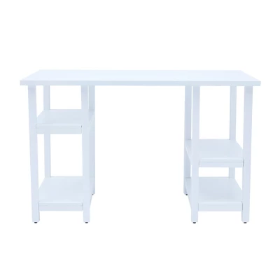 Fantasy Fields - Kids Wooden Desk & Chairs Set With Shelves On The Side - White
