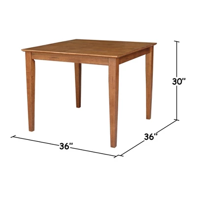 5pc 36"x36" Solid Wood Dining Table With 4 Splat Back Chairs Distressed Oak - International Concepts - Image 4