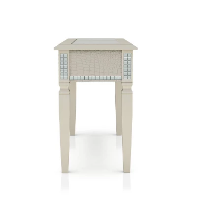 Riverbank Sofa Table With Tempered Glass Silver - HOMES: Inside + Out - Image 4