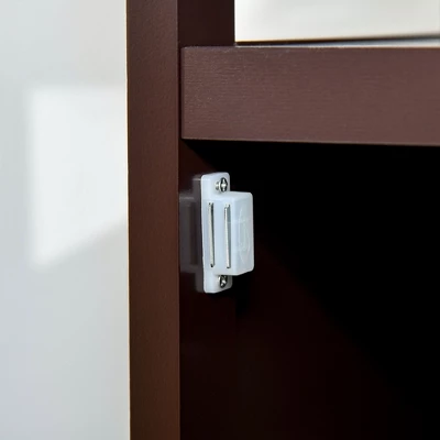 HOMCOM Wine Cabinet With 4 Bottle Wine Rack, Open Shelf, Acrylic Door Cabinet With Adjustable Shelf - Image 4