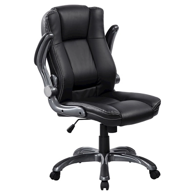 Medium Back Manager Chair With Flip-up Black - Techni Mobili - Image 4