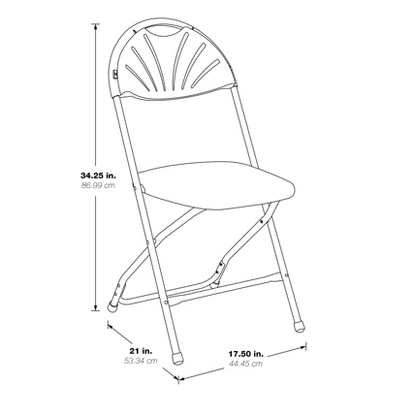 Plastic Folding Chair Light Gray - OSP Home Furnishings - Image 3