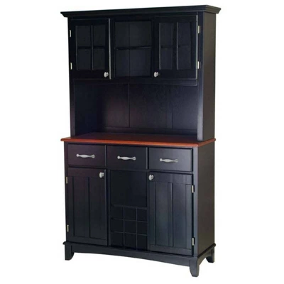 Buffet With 2 Door Hutch Wood/Black/Cherry - Home Styles