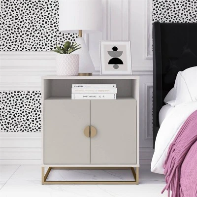 Kelly Accent Cabinet White/Taupe - Paris Hilton X The Novogratz