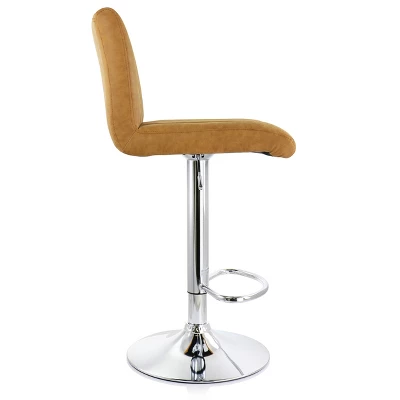 Elama 2 Piece Vintage Faux Leather Adjustable Bar Stool In Camel - Image 5