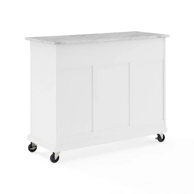 Avery Kitchen Island/Cart Distressed White/White Marble - Crosley - Image 14