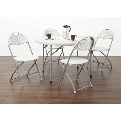 Plastic Folding Chair Light Gray - OSP Home Furnishings - Image 4