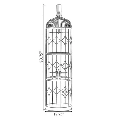 Vintiquewise Creative Bottle Shaped Black Wine Holder Rack Holder For Dining Room, Office, And Entryway - Image 3