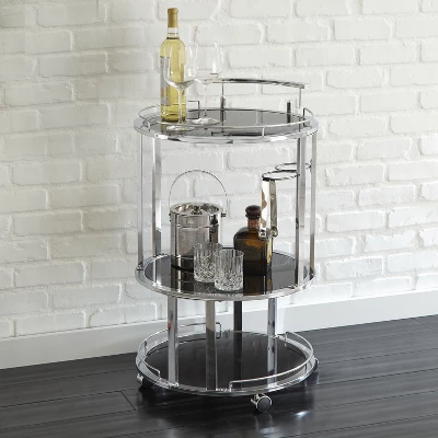Otero Server Cart Acrylic And Chrome - Steve Silver