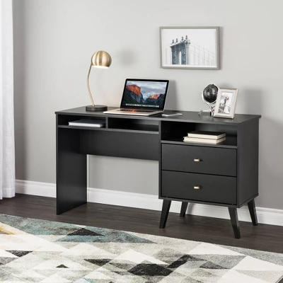 Milo Computer Desk With Side Storage And 2 Drawers - Prepac - Image 5