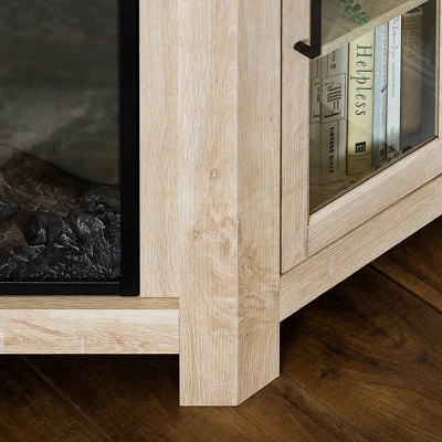 Glass Door Electric Fireplace Corner TV Stand For TVs Up To 50" - Saracina Home - Image 8