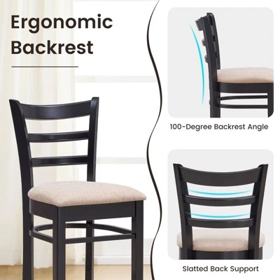 Costway Set Of 4 Bar Stools 31'' Kitchen Dining Chairs With Ergonomic Backrest & Footrest - Image 6
