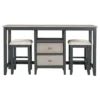 Rustic 3-Piece Counter Height Wood Dining Table Set With 2 Storage Drawers And 2 Stools-ModernLuxe