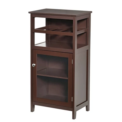 HOMCOM Wine Cabinet With 4 Bottle Wine Rack, Open Shelf, Acrylic Door Cabinet With Adjustable Shelf - Image 3