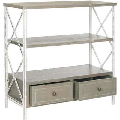 Chandra Console Table With Storage Drawers- Ash Grey - Safavieh - Image 2
