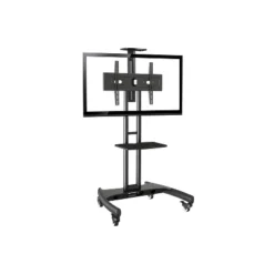 Standard Flat Panel TV Stand For TVs Up To 70" With AV Cart Range Black - Rocelco