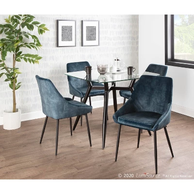 Set Of 2 Diana Contemporary Dining Chairs Metal And Velvet - LumiSource - Image 9