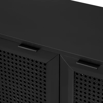 60" Generous Storage Sideboard With Faux Rattan Door - ModernLuxe - Image 11