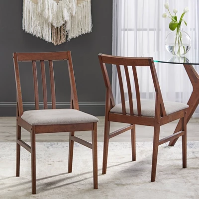 Set Of 2 Trita Dining Chairs Walnut - Lifestorey