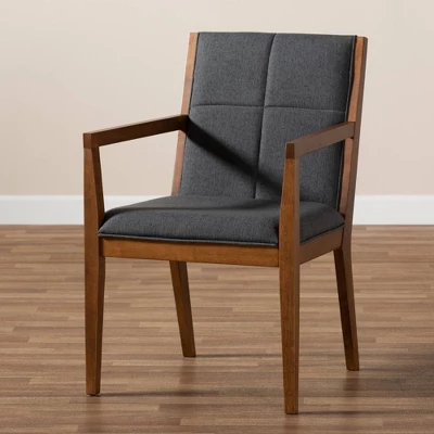 Set Of 2 Theresa Fabric Upholstered Wood Living Room Accent Chair - Baxton Studio - Image 7