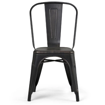Set Of 2 Freya Metal Dining Side Chair Distressed Black/Copper - WyndenHall - Image 2