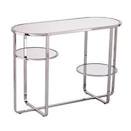 Malissa Mirrored Console Table With Storage Silver - Aiden Lane