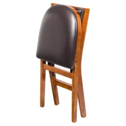 Set Of 2 Retro Upholstered Back Folding Chair Fruitwood - Stakmore