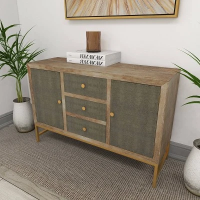 Contemporary Metal Cabinet Brown - Olivia & May - Image 8