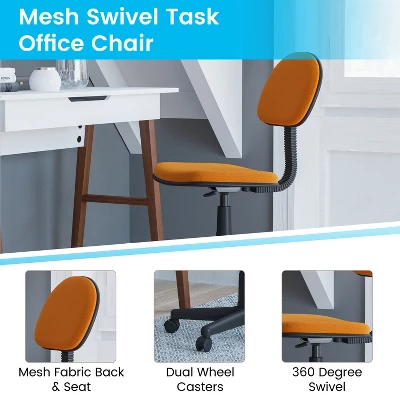 Emma And Oliver Adjustable Mesh Swivel Task Office Chair - Low Back Student Desk Chair - Image 2