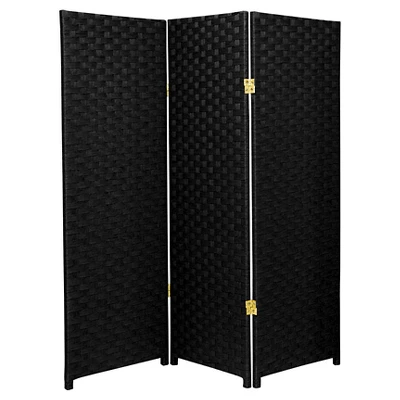 4 Ft. Tall Woven Fiber Room Divider (3 Panels) - Oriental Furniture - Image 2