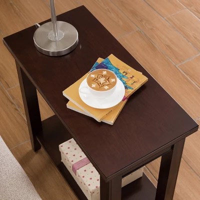 Laurent Narrow Chairside Table Chocolate Cherry Finish - Leick Home - Image 4