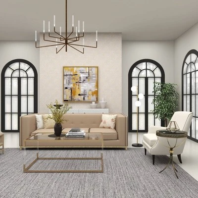 Metal And Glass Round Pedestal Table Gold - Olivia & May - Image 9