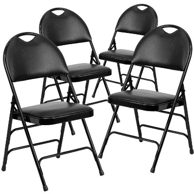 Emma And Oliver 4 Pack Home & Office Easy-Carry Party Events Padded Folding Chair - Image 12