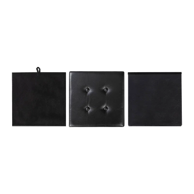 15" Buttoned Folding Storage Ottoman - Mellow - Image 3