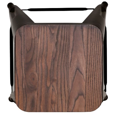 Flash Furniture 24" High Metal Counter-Height, Indoor Bar Stool With Wood Seat - Stackable Set Of 4 - Image 7