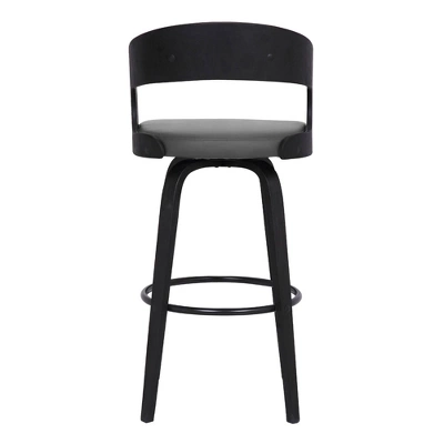 30" Shelly Contemporary Barstool Black/Gray - Armen Living - Image 4