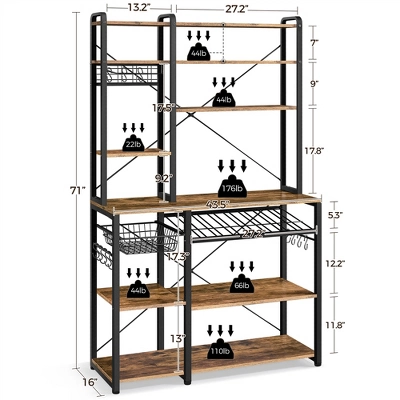 Yaheetech 71"H Large Baker's Rack With Hutch And Wine Rack - Image 3