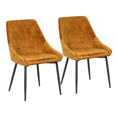 Set Of 2 Diana Contemporary Dining Chairs Metal And Velvet - LumiSource - Image 12